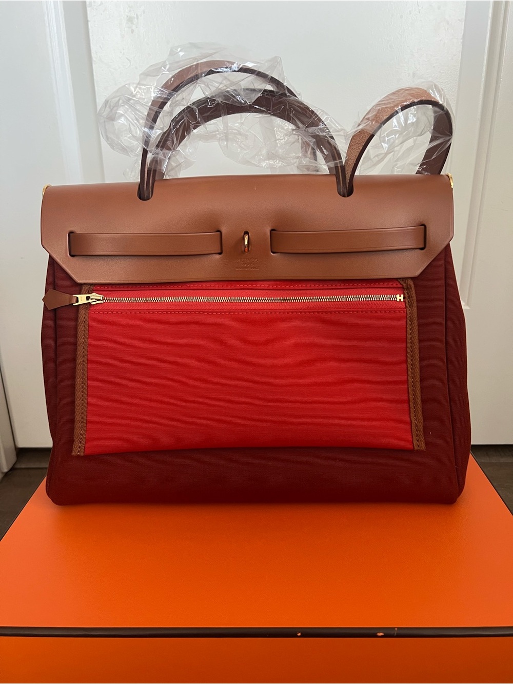 Hermès Herbag Zip RT 31 Verso Hunter Cow/Bico Officier Canvas - Picture 2 of 16